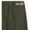 Pantaloni cargo din Gabardine cu borduri în carouri Pantaloni cargo din Gabardine cu borduri în carouri