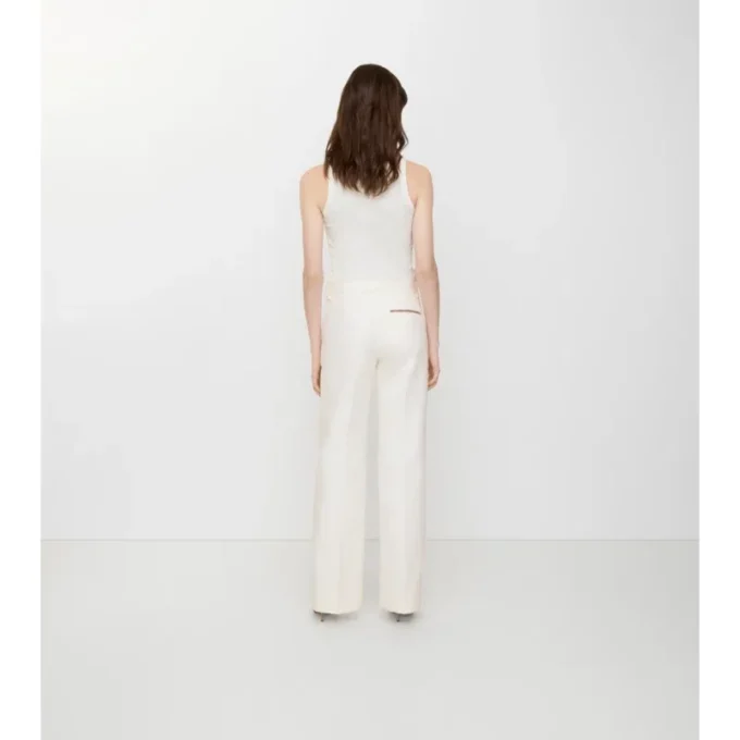 Pantaloni croiți din amestec de bumbac