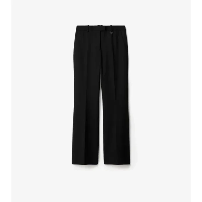 Pantaloni croiți din amestec de lână Pantaloni croiți din amestec de lână