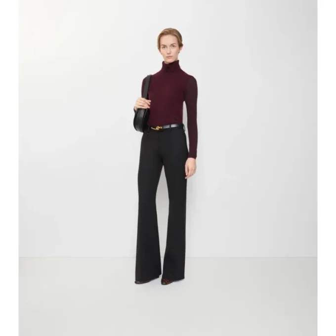 Pantaloni croiți din amestec de lână Pantaloni croiți din amestec de lână