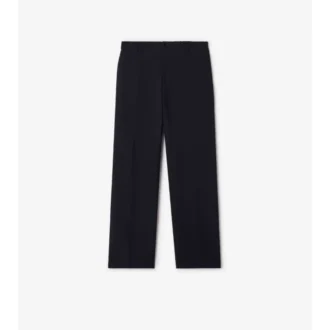 Pantaloni croiți din bumbac și in