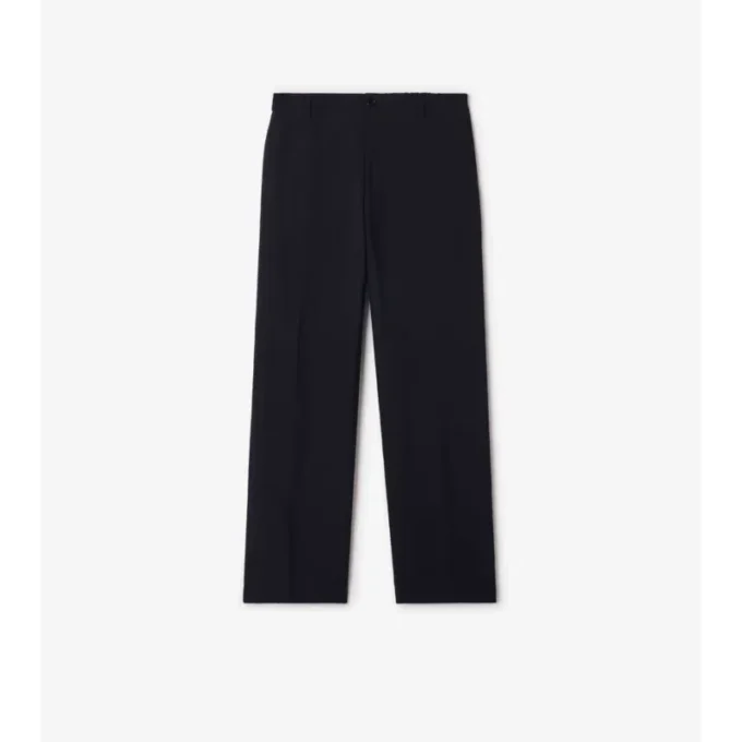 Pantaloni croiți din bumbac și in Pantaloni croiți din bumbac și in