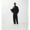 Pantaloni croiți din bumbac și in Pantaloni croiți din bumbac și in