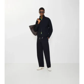 Pantaloni croiți din bumbac și in