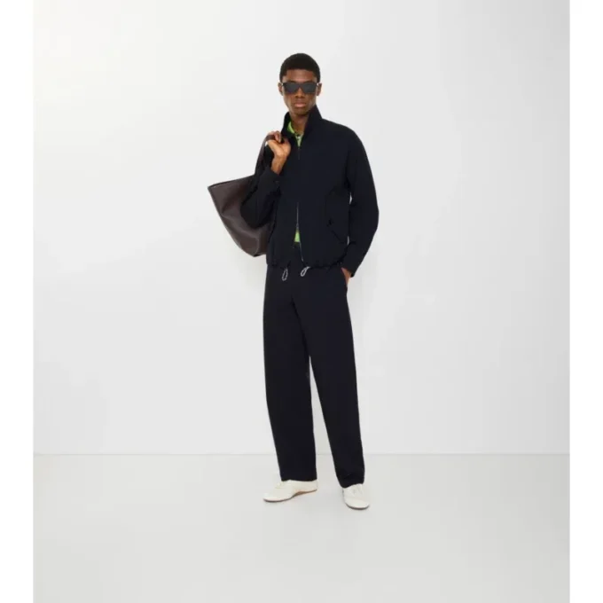 Pantaloni croiți din bumbac și in Pantaloni croiți din bumbac și in