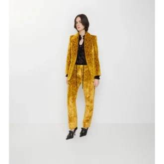 Pantaloni croiți din catifea barocă