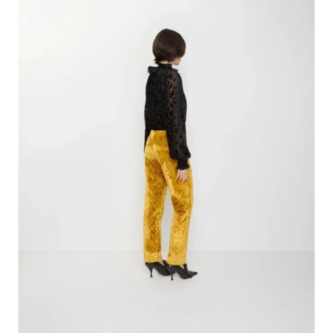 Pantaloni croiți din catifea barocă Pantaloni croiți din catifea barocă