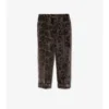 Pantaloni croiți din catifea cu model de viță de vie
