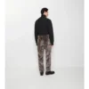 Pantaloni croiți din catifea cu model de viță de vie