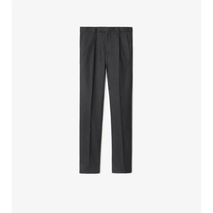 Pantaloni croiți din flanel de lână