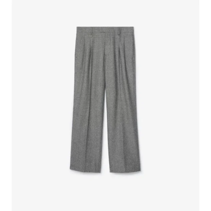 Pantaloni croiți din lână cu imprimeu Puppytooth Check