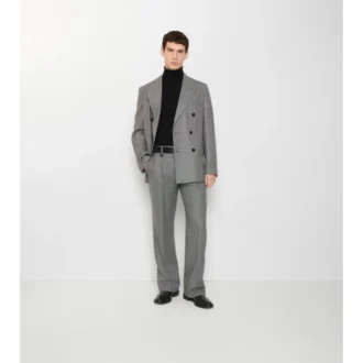 Pantaloni croiți din lână cu imprimeu Puppytooth Check