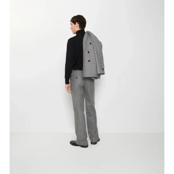 Pantaloni croiți din lână cu imprimeu Puppytooth Check