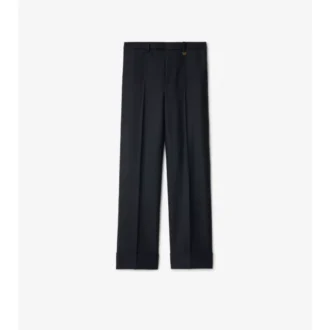 Pantaloni croiți din lână cu model în carouri