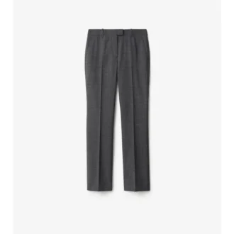 Pantaloni croiți din lână cu model în carouri