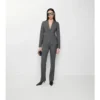 Pantaloni croiți din lână cu model în carouri Pantaloni croiți din lână cu model în carouri
