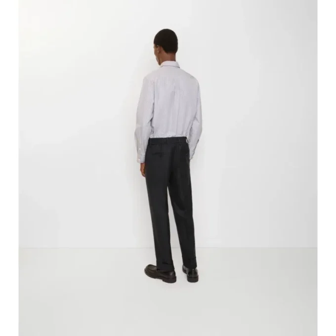 Pantaloni croiți din lână cu model în carouri
