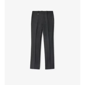 Pantaloni croiți din lână și cașmir cu model în carouri