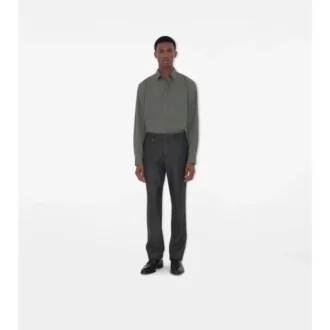 Pantaloni croiți din lână și cașmir cu model în carouri