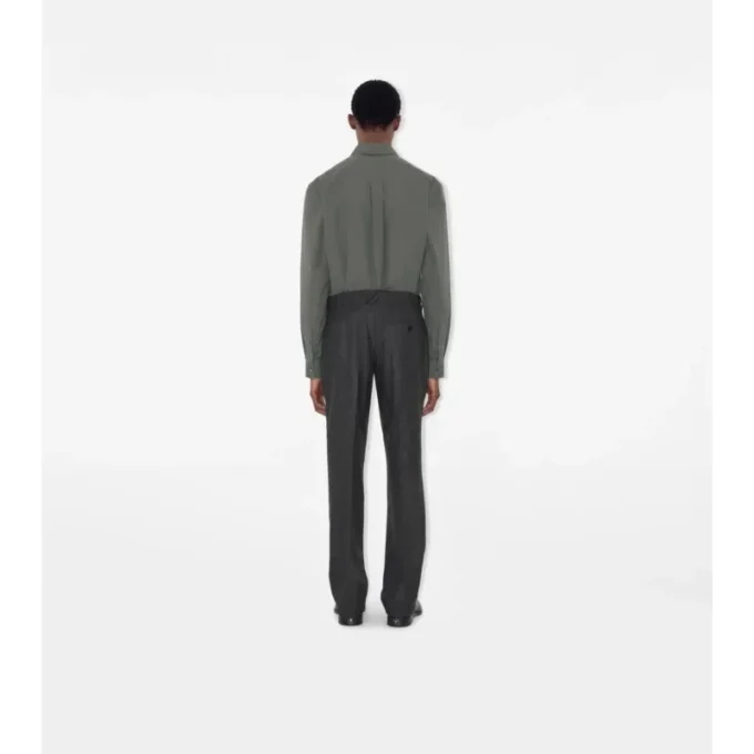 Pantaloni croiți din lână și cașmir cu model în carouri