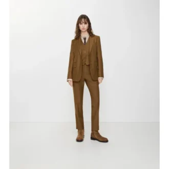 Pantaloni croiți din lână și mohair