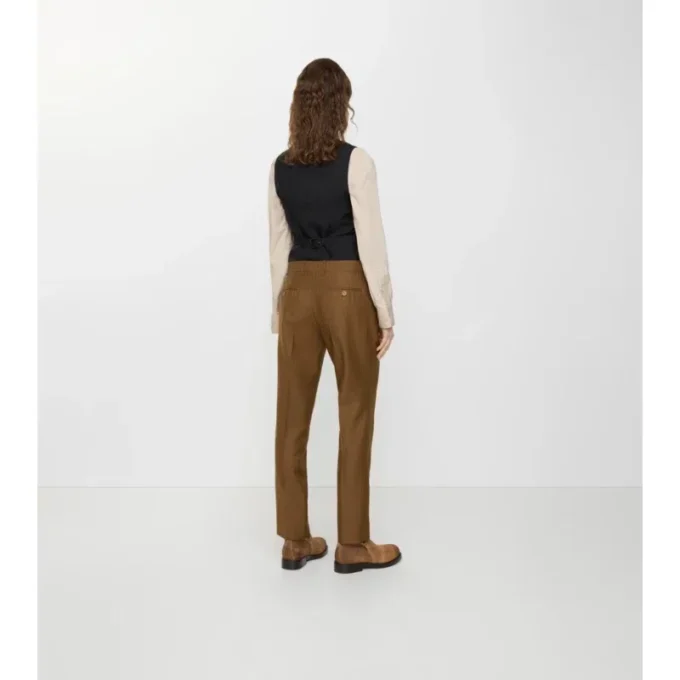 Pantaloni croiți din lână și mohair Pantaloni croiți din lână și mohair