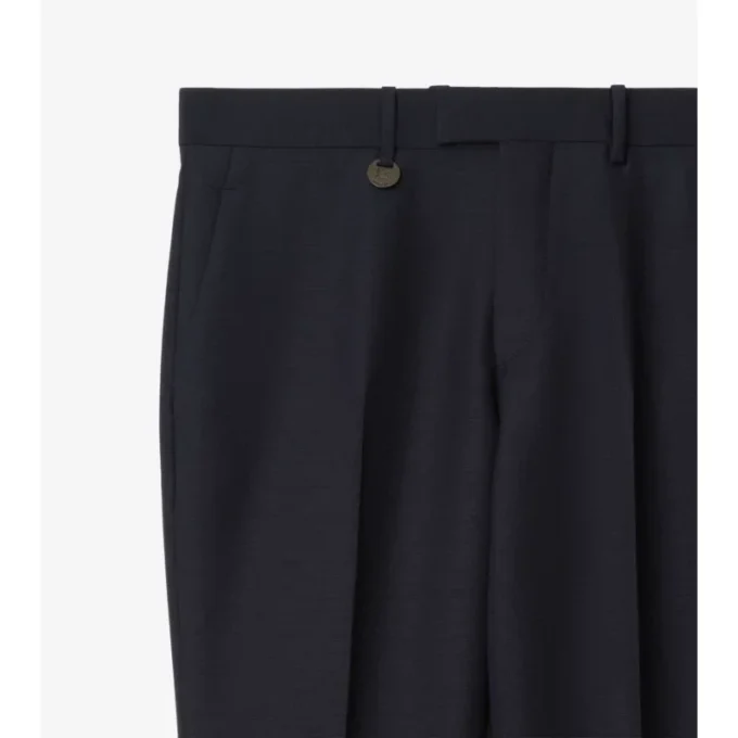 Pantaloni croiți din lână și mohair