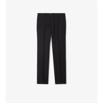 Pantaloni croiți din lână și mohair cu dungi
