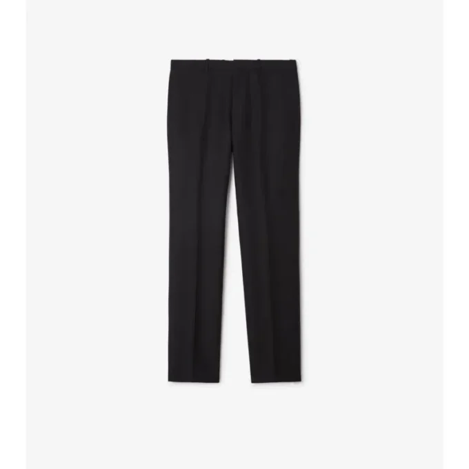 Pantaloni croiți din lână și mohair cu dungi