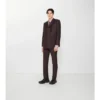 Pantaloni croiți din lână și mohair cu dungi