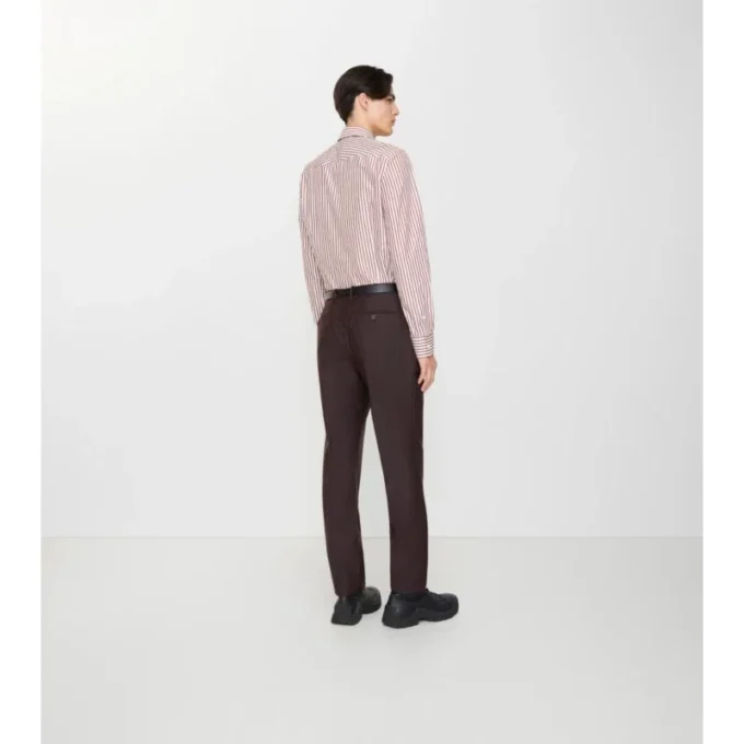 Pantaloni croiți din lână și mohair cu dungi