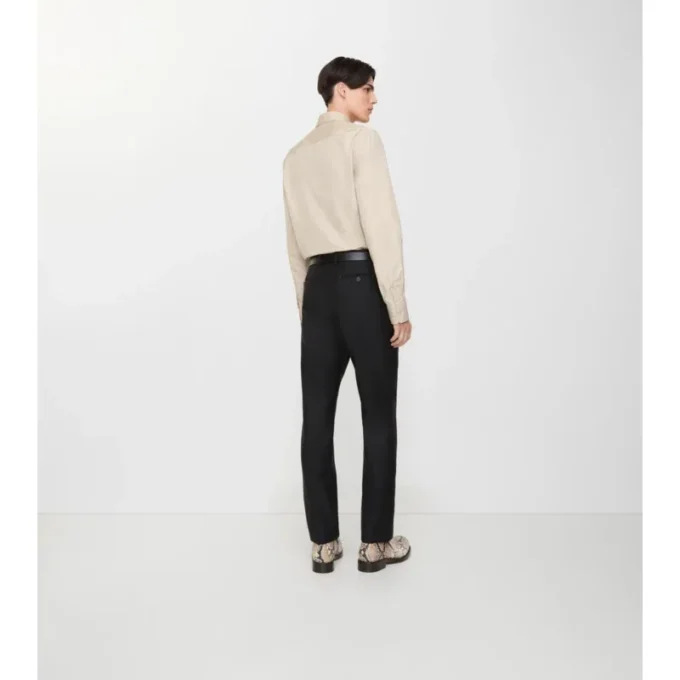 Pantaloni croiți din lână și mohair cu dungi
