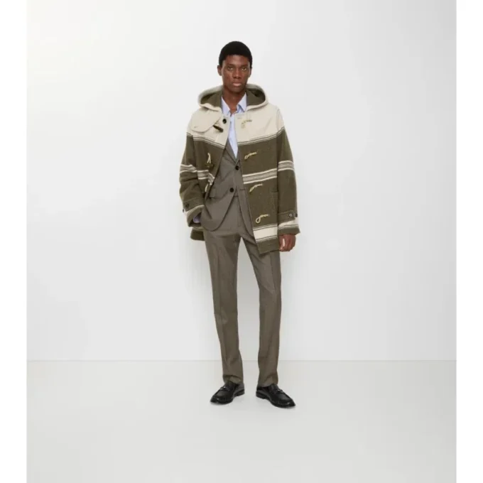 Pantaloni croiți din lână Sharkskin