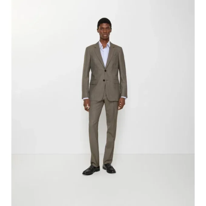 Pantaloni croiți din lână Sharkskin