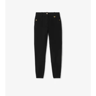 Pantaloni de călărie din bumbac elastic cu model în zig-zag