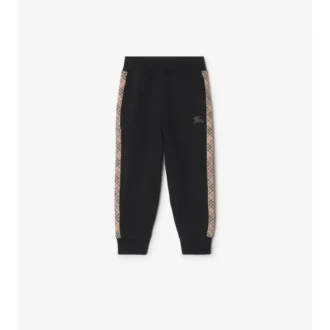 Pantaloni de jogging din bumbac cu bordură în carouri