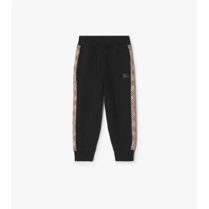 Pantaloni de jogging din bumbac cu bordură în carouri