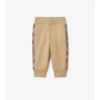 Pantaloni de jogging din bumbac cu bordură în carouri
