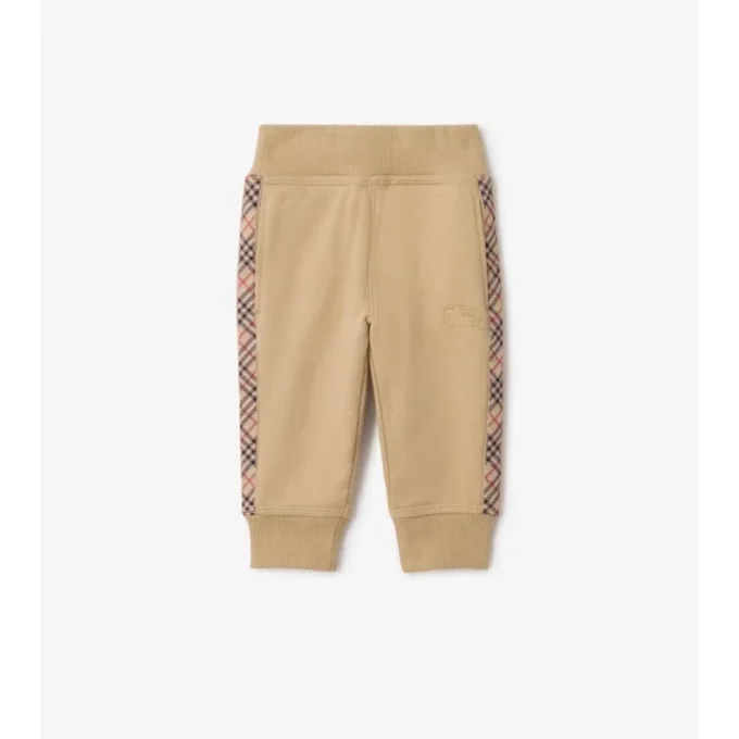 Pantaloni de jogging din bumbac cu bordură în carouri