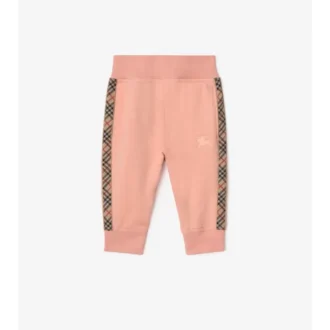 Pantaloni de jogging din bumbac cu bordură în carouri