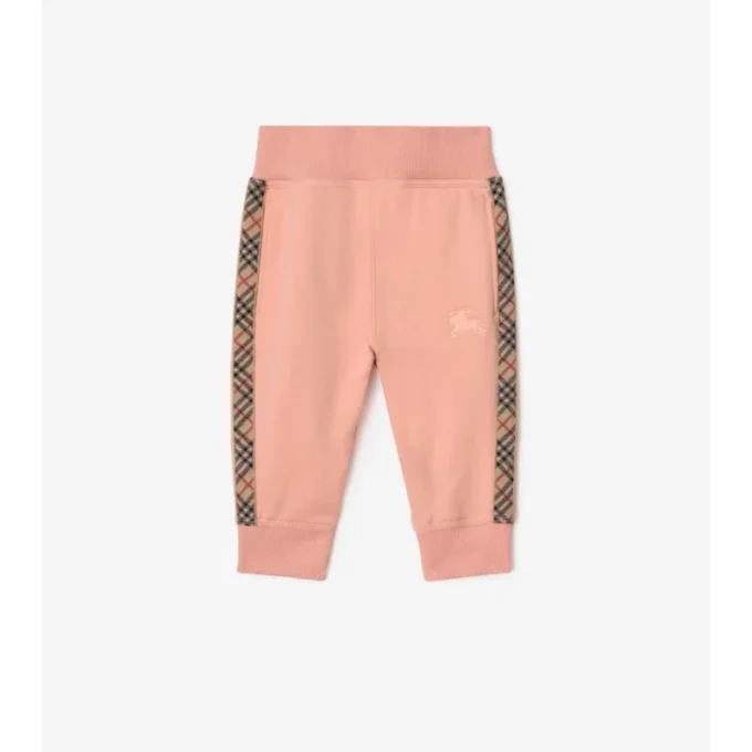 Pantaloni de jogging din bumbac cu bordură în carouri