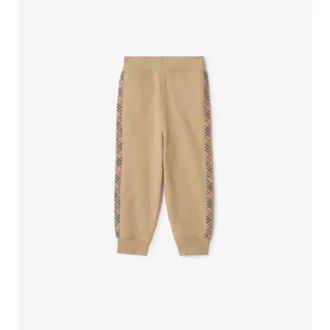 Pantaloni de jogging din bumbac cu bordură în carouri