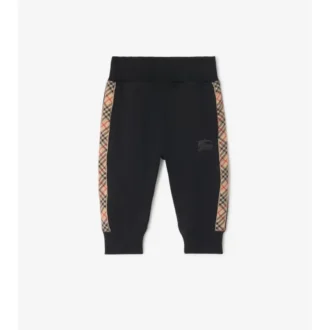 Pantaloni de jogging din bumbac cu bordură în carouri