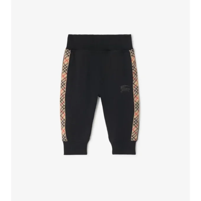 Pantaloni de jogging din bumbac cu bordură în carouri