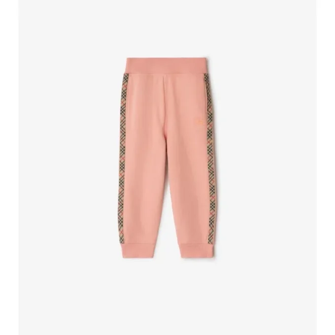 Pantaloni de jogging din bumbac cu bordură în carouri