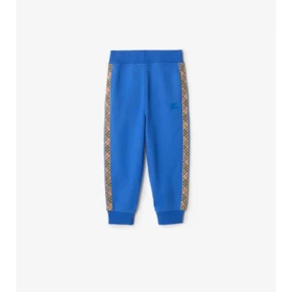 Pantaloni de jogging din bumbac cu bordură în carouri