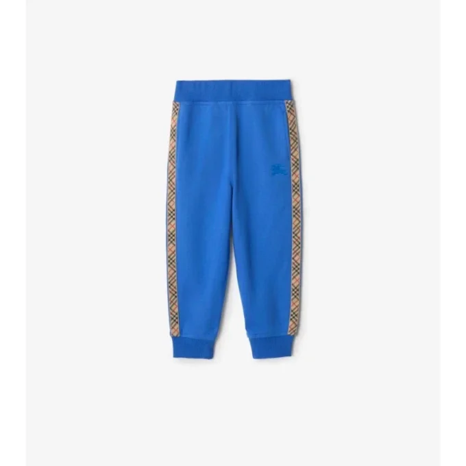 Pantaloni de jogging din bumbac cu bordură în carouri