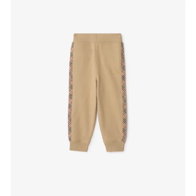Pantaloni de jogging din bumbac cu bordură în carouri