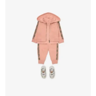 Pantaloni de jogging din bumbac cu bordură în carouri