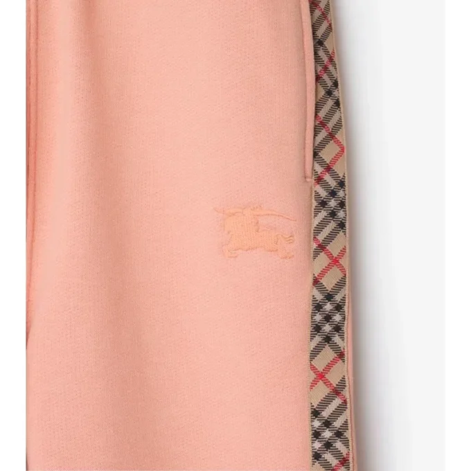 Pantaloni de jogging din bumbac cu bordură în carouri